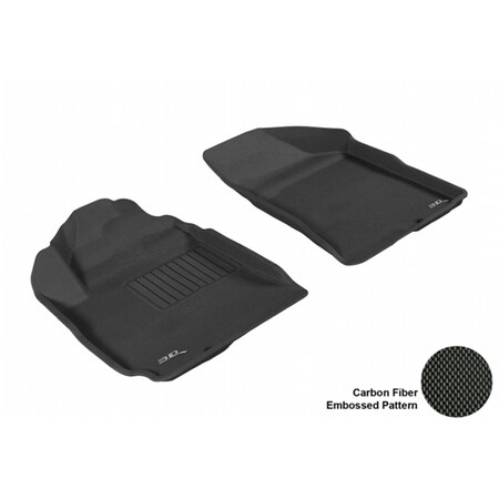 3D Maxpider HYUNDAI SANTA FE 2010-2012 KAGU BLACK R1 2 EYELETS Floor Mat L1HY04011509